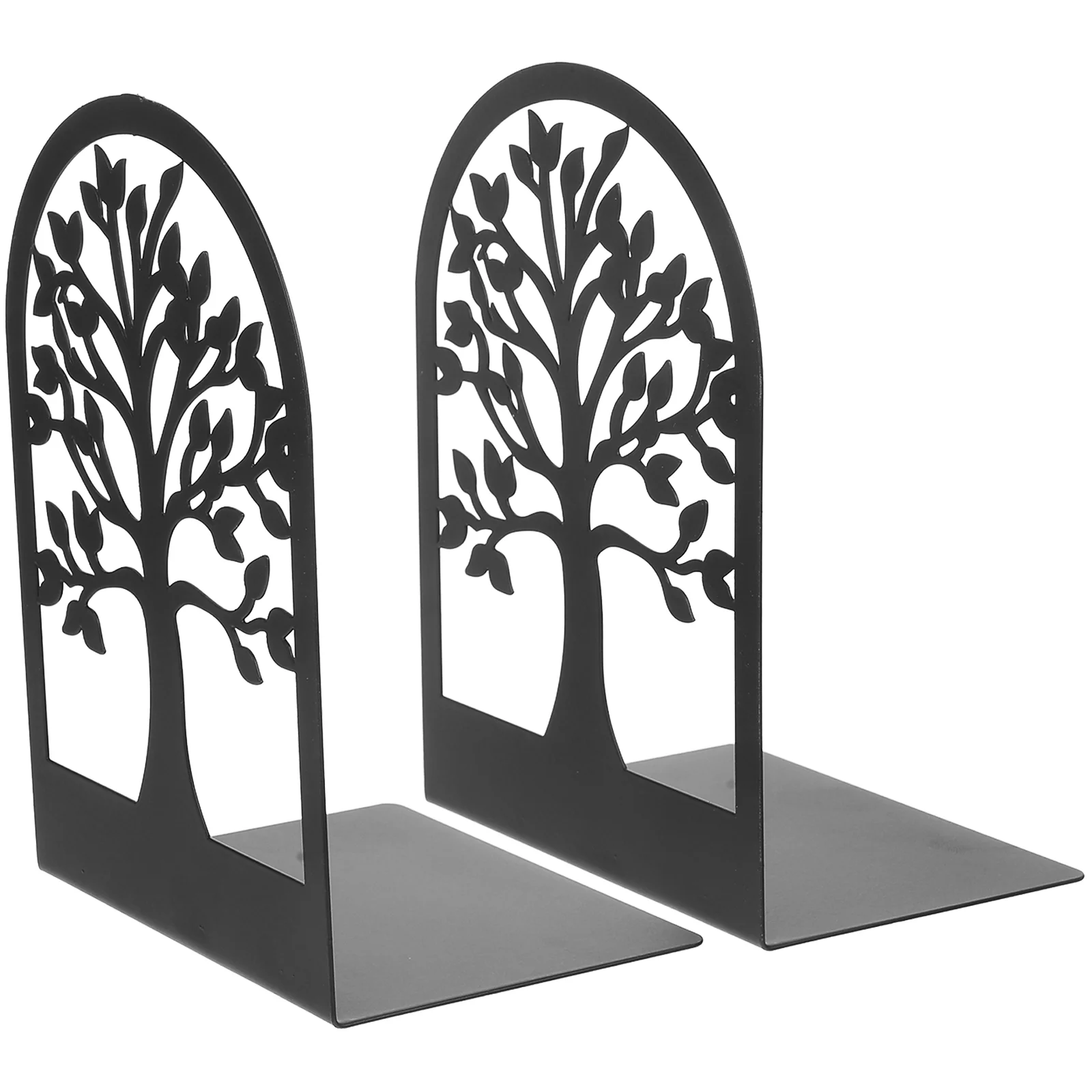 

2 Pcs Hollow Tree Bookends Shelves for Room Decorative Metal Personality Reading Organizer Iron Heavy Books