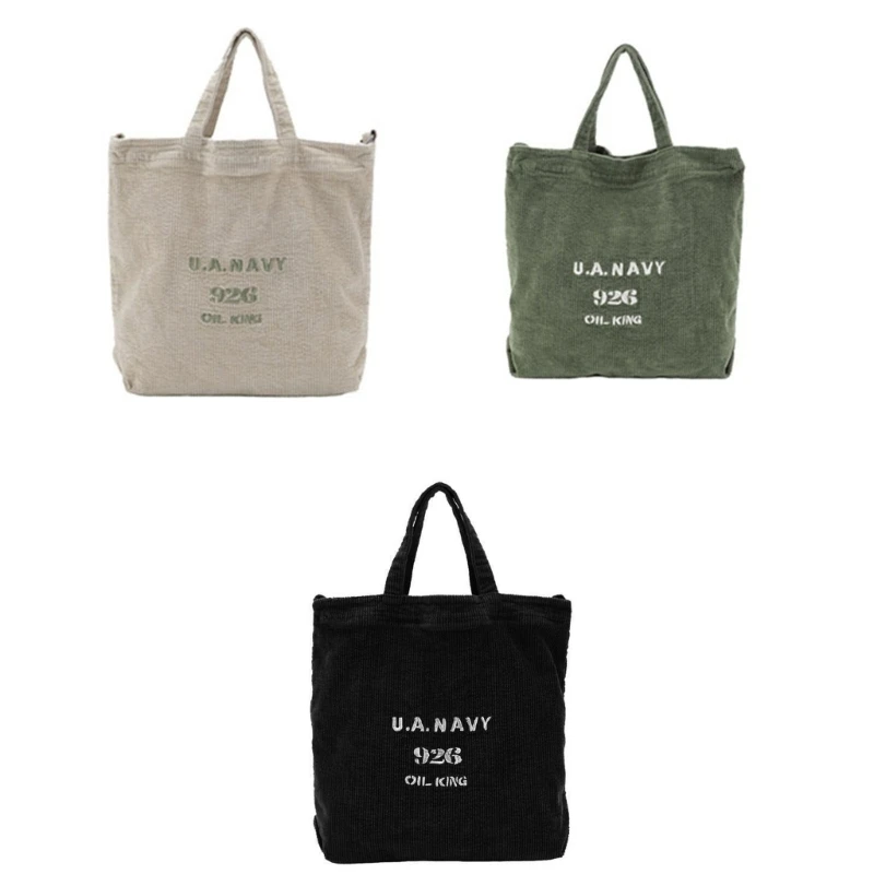 

Винтажная вельветовая сумка-тоут, сумка для покупок для отдыха, большая вместительная сумка на плечо 066F