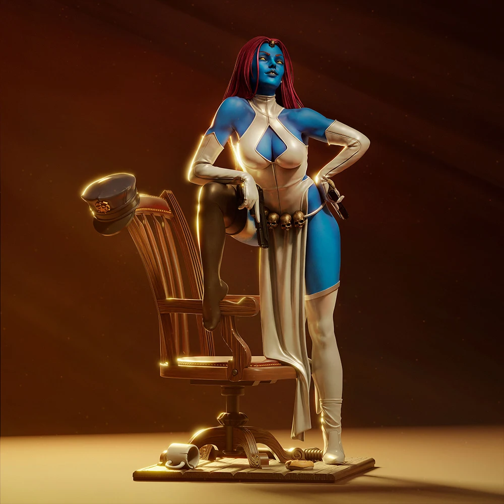 Figurine en résine pour femme, peau bleue, Sexy, jouet artisanal, Statue de réduction Miniature non assemblée, Kits non peints, 1/24