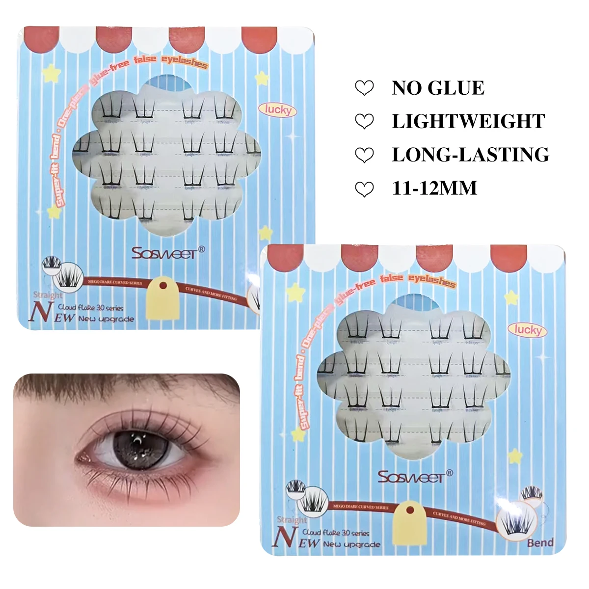 36 garrafas invisíveis sem cola, clusters de cílios ultra finos, penas, peso zero, cílios postiços com ligação líquida para meninas