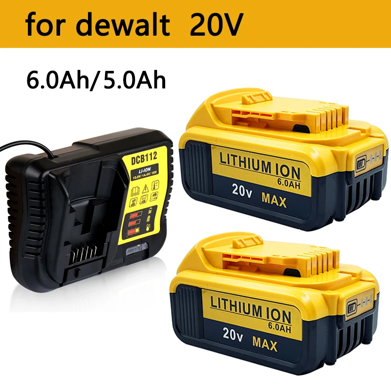 20V6.0Ah 5Ah 4Ah  Lithium Battery DCBP034 DCBP520 POWERSTACK Compact Battery For Dewalt’s series of 18V/20V Power Tool