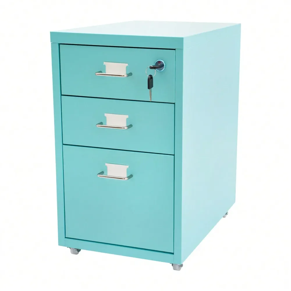 

File Cabinet, Metal Mobile File Cabinet With Lock, Filing Cabinet Under Desk
