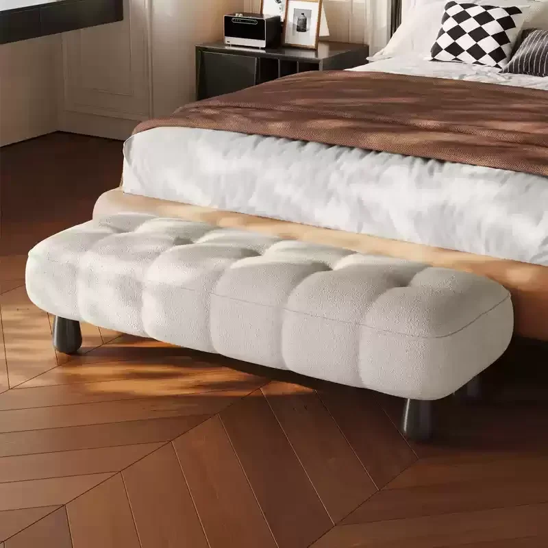 TTEnd Of Bed Bedroom Minimalist Front Stool Bed Simplicity Modern Bed Cloakroom Sofa Stool