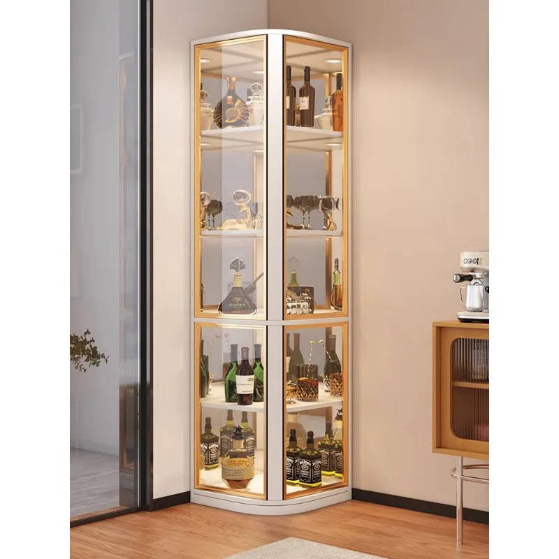 Corner display cabinet light luxury corner cabinet triangle wine cabinet wine rack solid wood eco-board living room dining side