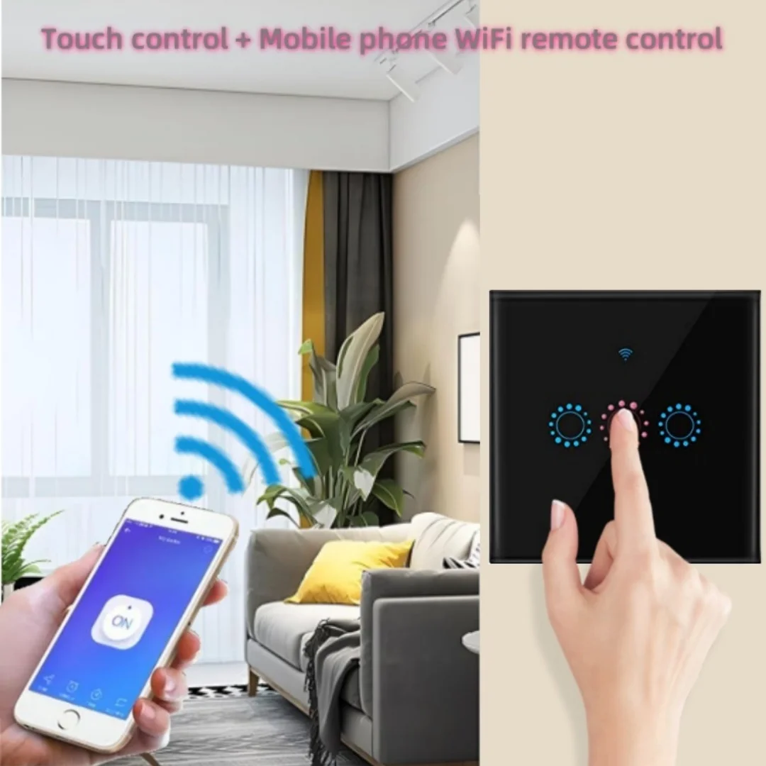 

EU 3 gang 2.4G wifi interrupteur sans fils alexa casa intelligente interruttore smart wifi switch button interrupteur mural