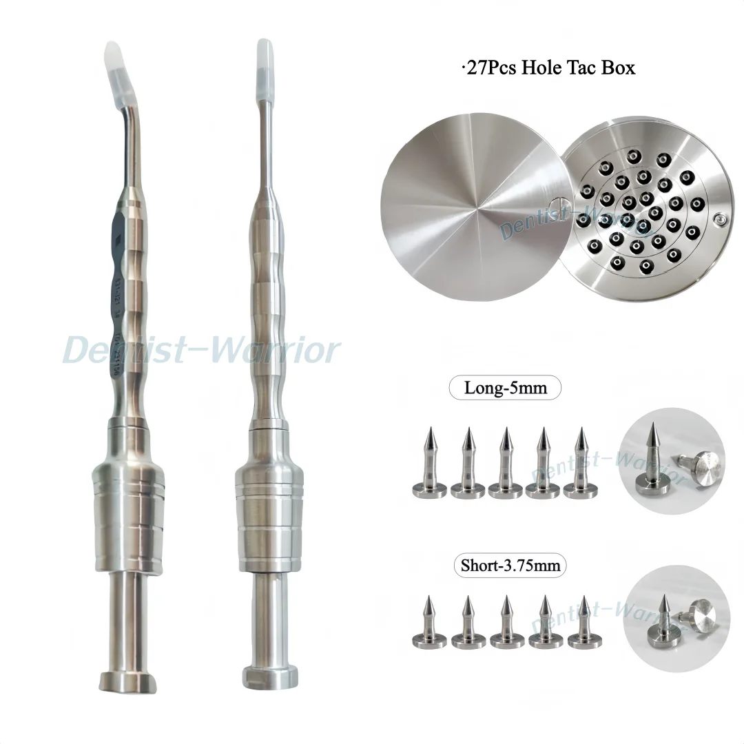 

Dental GBR Bone Pins Gun Curved/Straight TAC Tacks Membrane Pins 3.75/5mm Guide Auto Guide Box