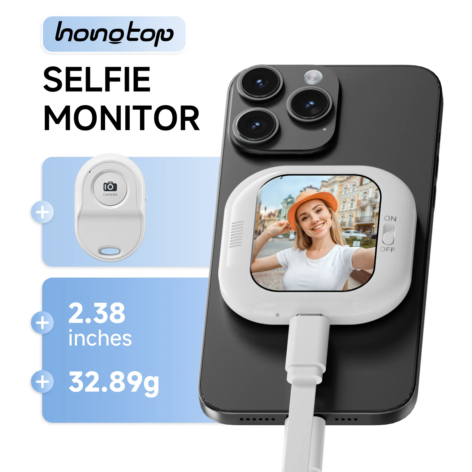 HONGTOP Mini Phone Vlog Selfie Monitor, used for selfies/vlo