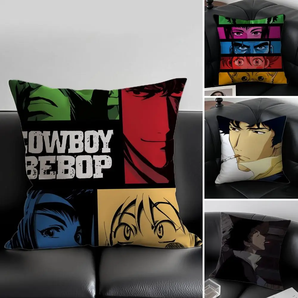 C-Cowboy Bebop Cushion Cover Pillow Case Soft Friendly Fabric & Concealed Zipper