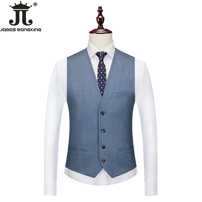 S-6XL High-end Brand Boutique Fabrics Men\'s Casual Slim Business Office Suit Vest Groom Wedding Tuxedo Party Male Waistcoat