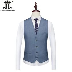 S-6XL High-end Brand Boutique Fabrics Men's Casual Slim Business Office Suit Vest Groom Wedding Tuxedo Party Male Waistcoat