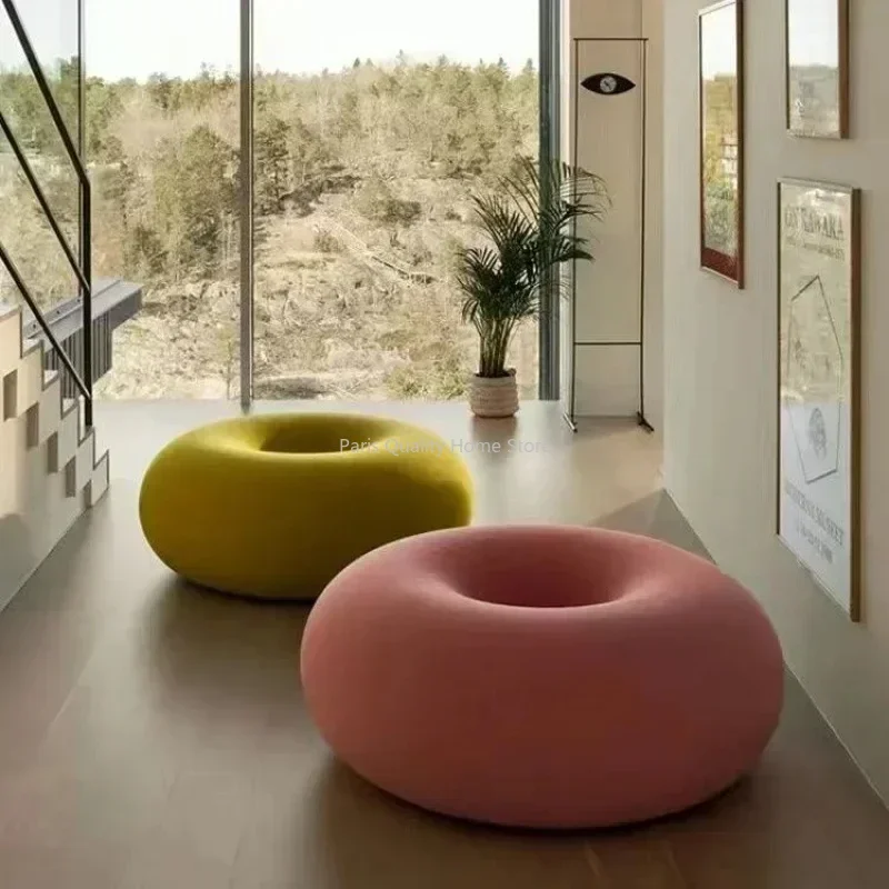 #Sofa Donut Round Lazy Single Seat Home LivingRoom Simple Sofa Advanc Lovely Leisure Chair Elegant Soft Skin-friendly Breathable