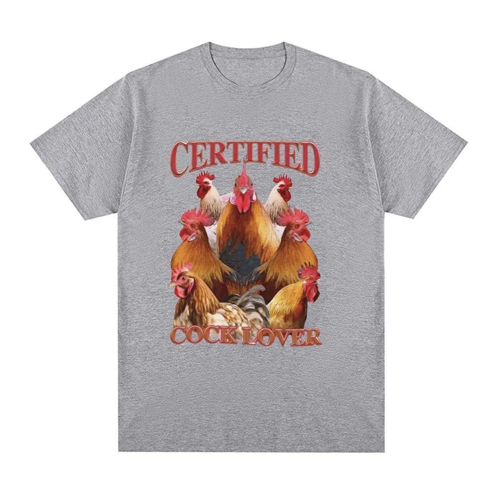 Certified Cock Lovers T-shirt Funny Chicken Meme T Shirt Men Women 100% Cotton Casual Short Sleeve Oversized T Shirts Streetwear