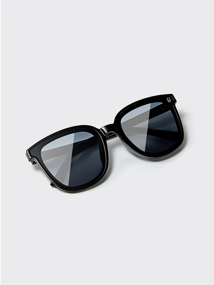 Guukahero Women's Fashionable Black Technology Sunglasses Grey UV Protection Sunscreen Slimming Effect Stylish Eyewear