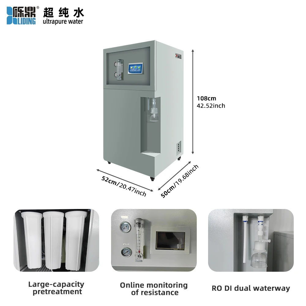 General Purpose DI Water System - Ion Exchange Cartridge Replacement Every 250L for Consistent Water Quality