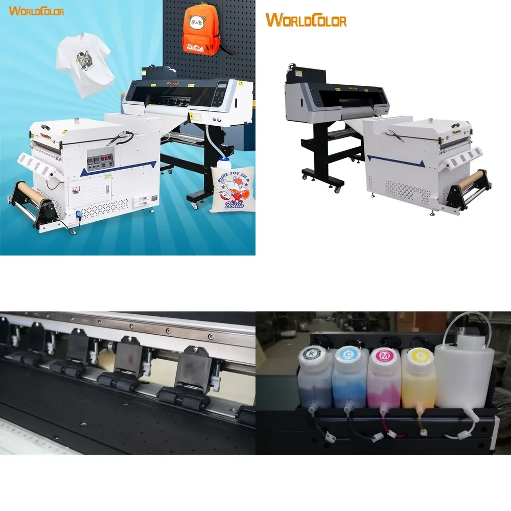 New Upgrade Model 60cm DTF Printer 2 Print Head I3200 T Shirt DTF PET Film Printer Belt Dryer Oven