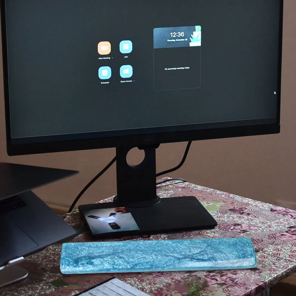 ブルーエポキシ樹脂キーボードリストパッド人間工学に基づいた快適なサポートコンピュータキーボードリストレストクッションゲームアクセサリー
