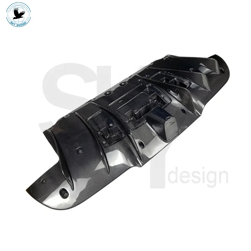 Labio para Ferrari 488, difusor trasero de fibra de carbono para Ferrari 488 GTB Spider, Kit de parachoques difusor de alerón trasero