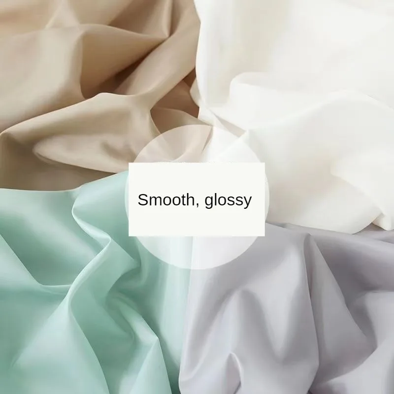 Thin Lining Fabric Dresses By Meter for Bags Coats Clothes Sewing High Density Plain Breathable Textile Blue Smooth Anti-wrinkle
