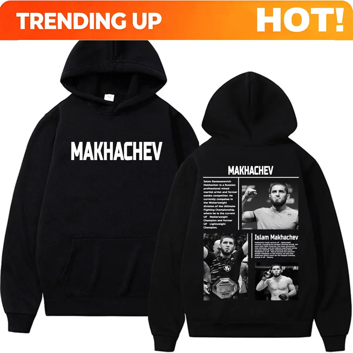 Customization The Ma King Islam Makhachev Fan Gifts Hoodies Men Women Violence Aesthetic Bodywarmer Sweatshirts Casual Fleece Ov