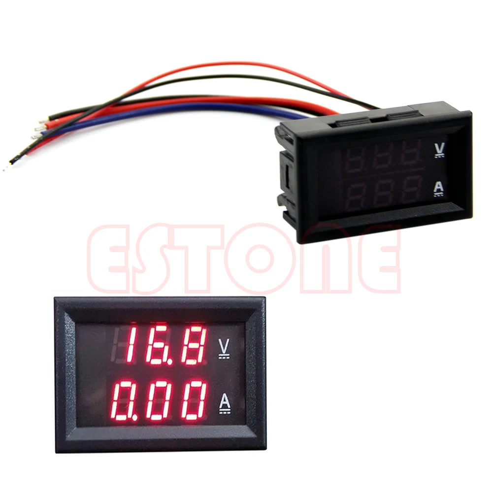 10A per DC 100V Voltmetro Amperometro LED rosso Pannello Amp Doppio misuratore digitale Velocità di misurazione 100 mS/pressi