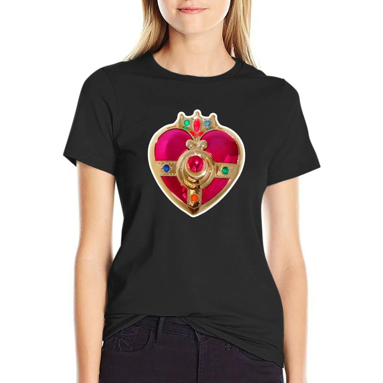 Cosmic Heart Compact T-Shirt summer tops oversized Woman fashion