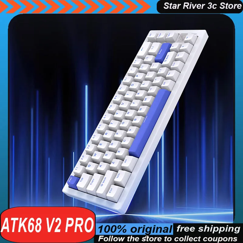 Atk68 V2 Pro Mechanical Keyboard Wired E-Sports Magnetic Axis 8k Low Latency Aluminum Alloy Hot Plug Customized Gaming Keyboard