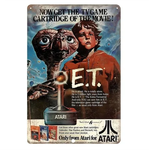 E.T. Extraterrestrial - Retro Retro Video Game Metal Poster Tin Sign