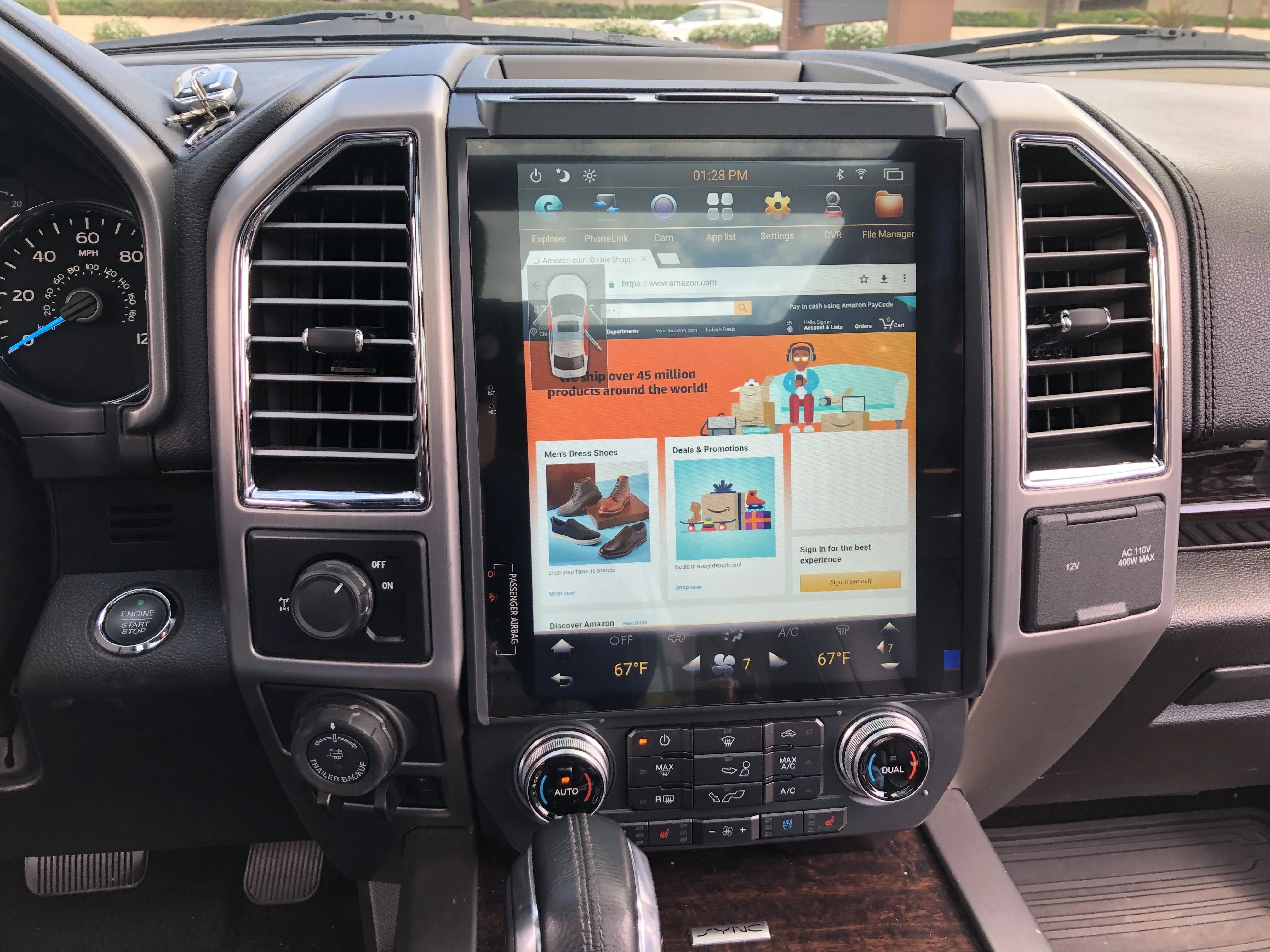 PA 12.1 بوصة HD أندرويد 9 سيارة مشغل وسائط متعددة الملاحة نظام تحديد المواقع ل-فورد F-150 F-250 F-350 F-450 F-550 2015-2020 راديو السيارة #4