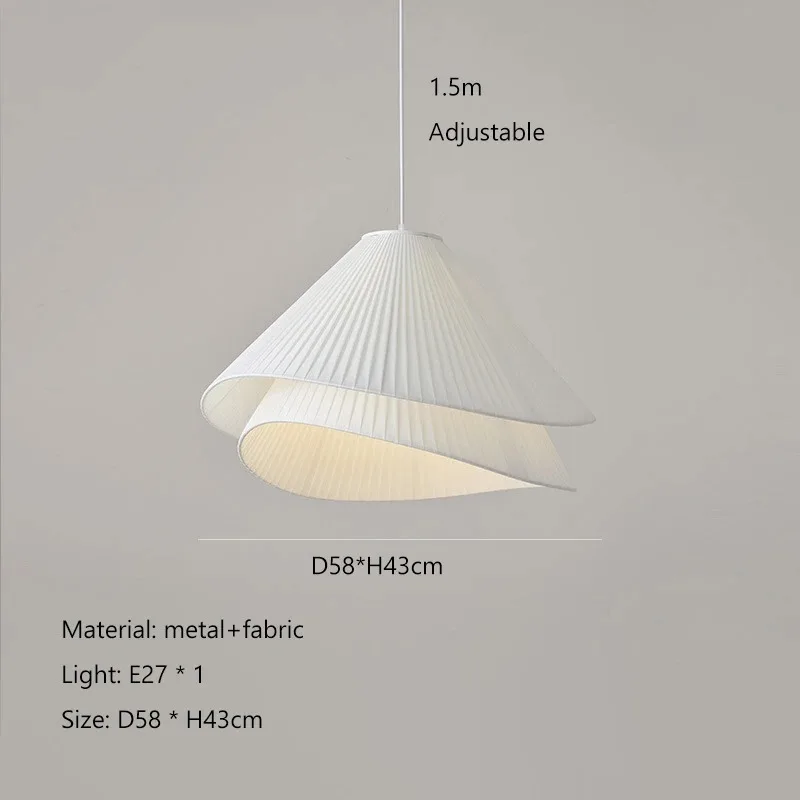 Lia Hanglamp Scandinavische witte stoffen hanglamp voor woonkamer slaapkamer restaurant minimalistische bloemen stoffen kroonluchter