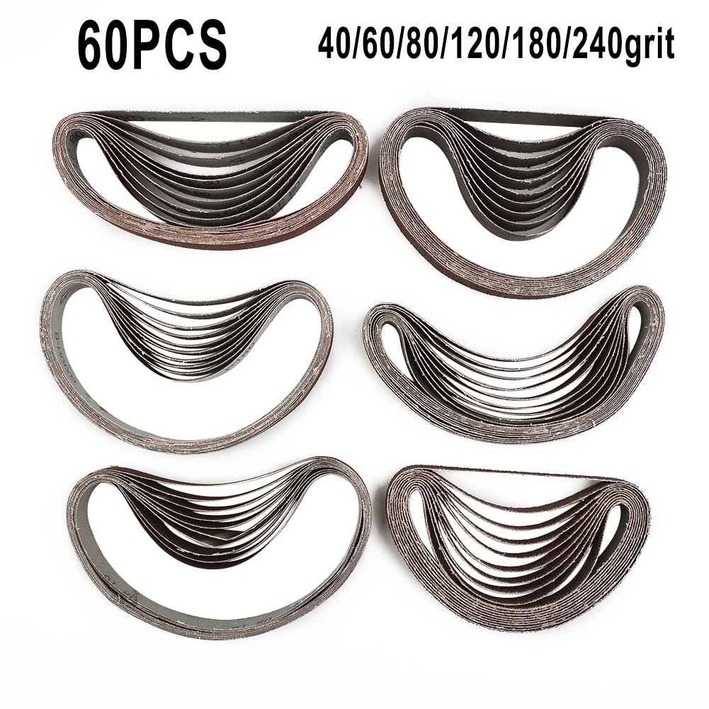 

60pcs Sanding Belts 13x457 Mm 40/60/80/120/180/240Grit For Black&-Decker Hand Tools Power Tools Accessories