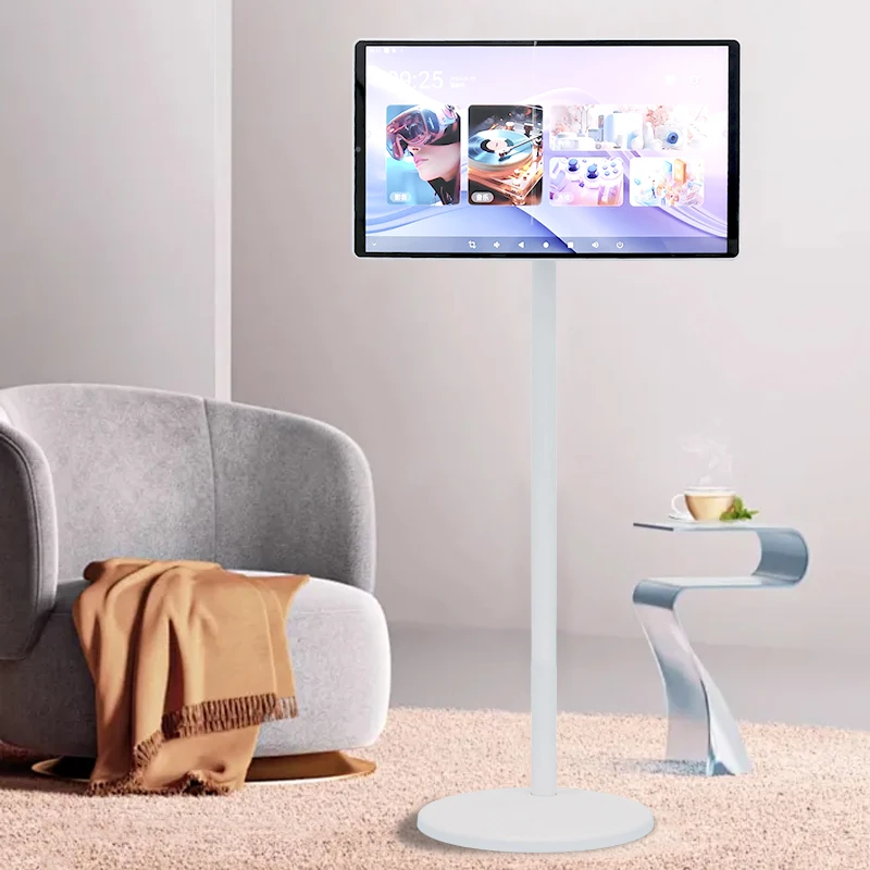 OFD 21.5 Inch Android Smart TV Speaker Portable 21.5 Inch Smart Screen Display with Floor Stand for Tablets Android 13 Smart TVs