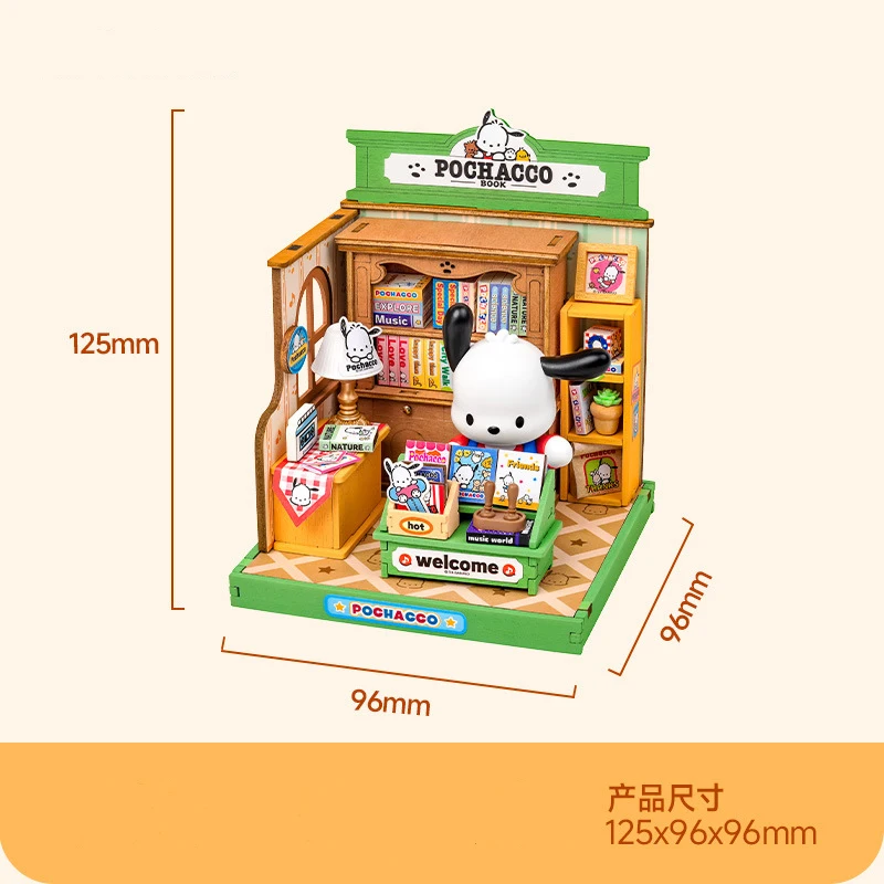 Bouwstenen Sanrio Family Cute Store Manager Series Cafe Cake Shop DIY Klein huis Puzzel Gemonteerd model Kindercadeau