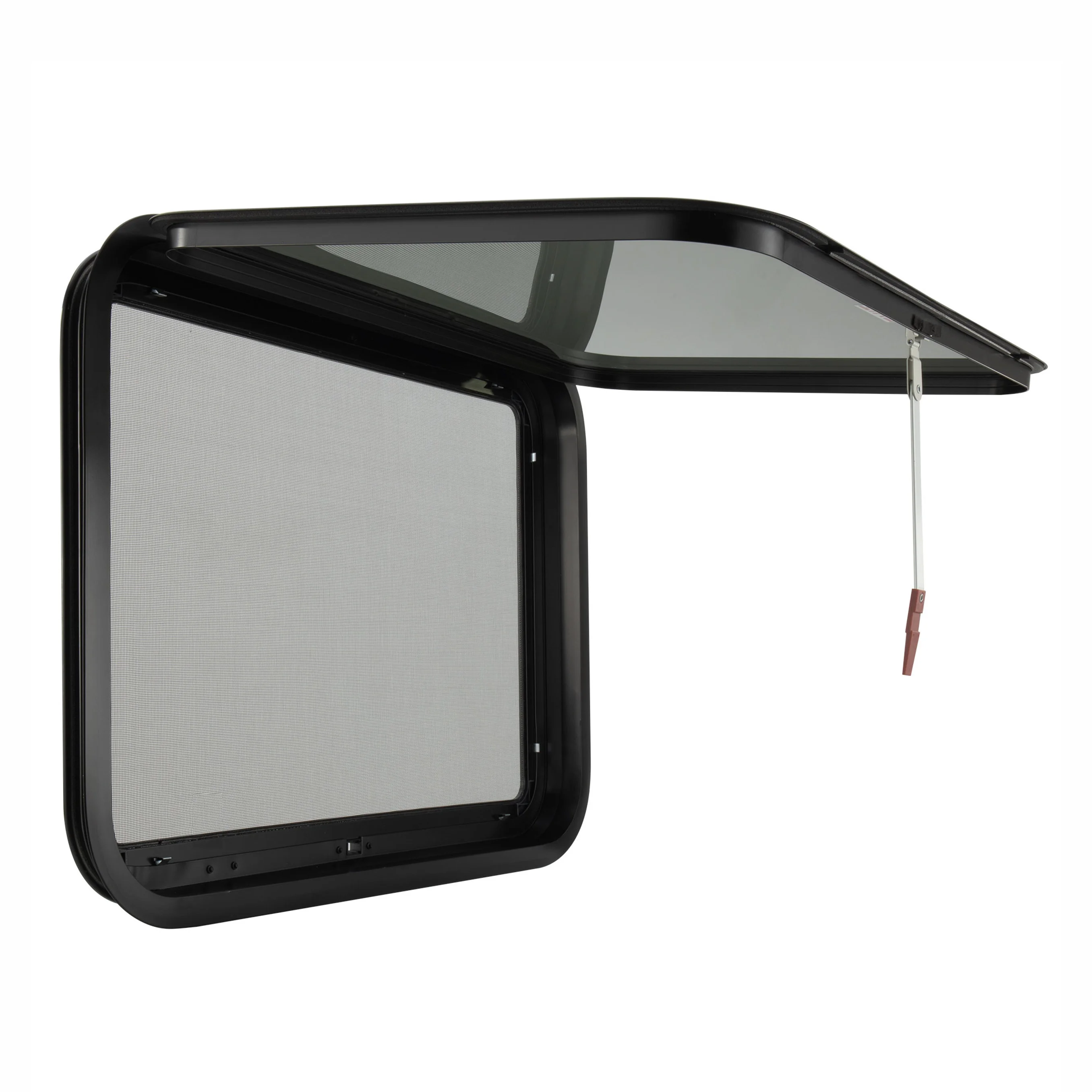 Ventana de salida de emergencia para camper RV, vidrio templado con mosquitera, remolque para caballos