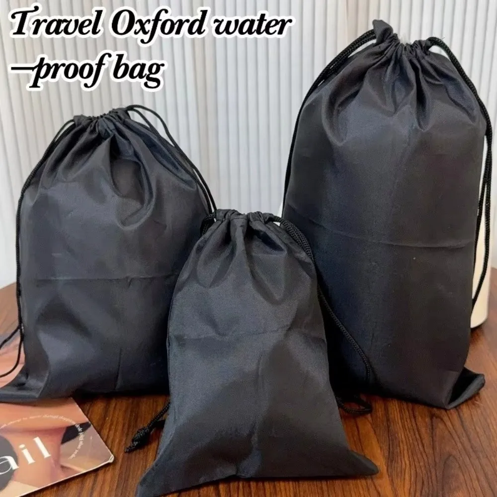 New Drawst Closure Drawstring Storage Pouch Portable Waterproof Drawstring Bags Nylon Black Cosmetic Bags Lipstick Storage