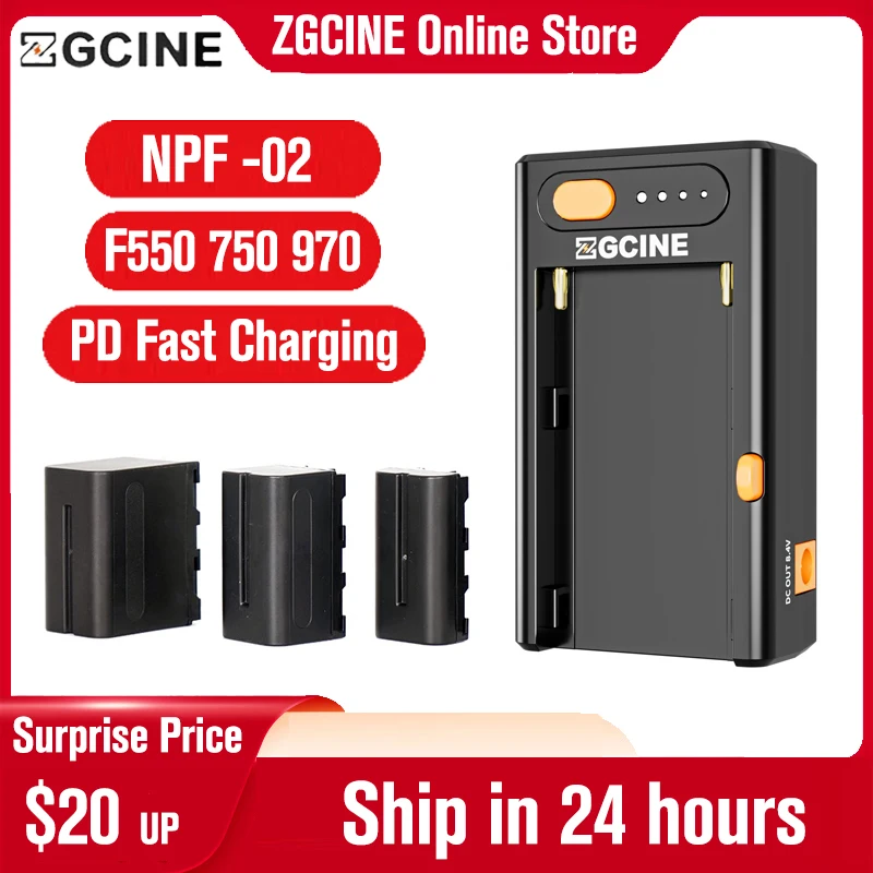 

ZGCINE NPF-02 PD Fast Charger Battery Charger NP-F550 NP-F750 NP-F960 F970 Battery for SONY HVR-HD1000 HVR-HD1000E HVR-V1J