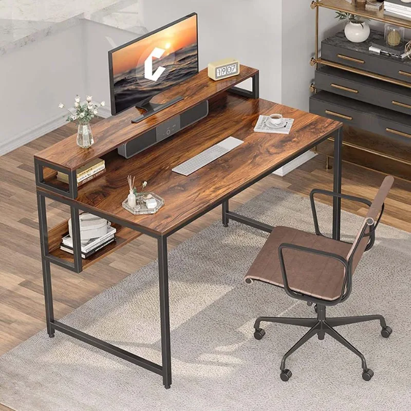 

Desk home wrought iron computer retro style simple