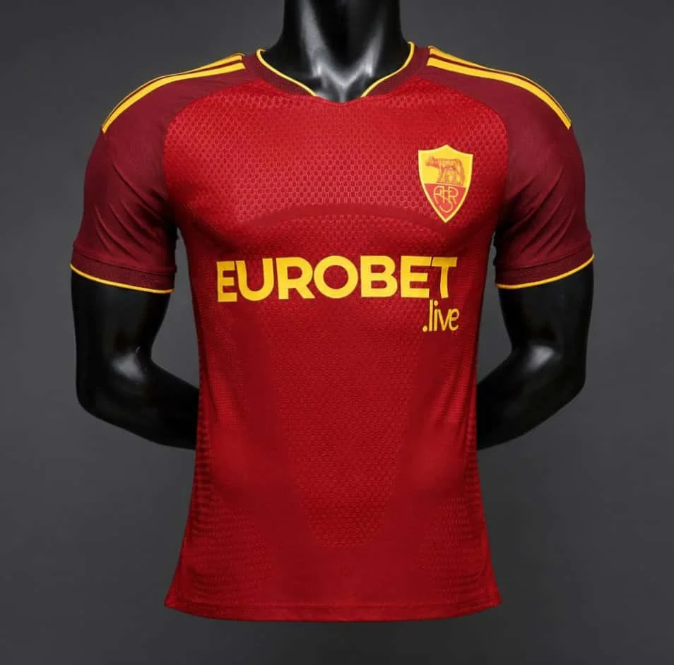 2026-27 Neue Saison Roma Match Retro Fußballtrikot Herren 3D-Druck Trikot Sommer Atmungsaktiv Schnelltrocknend Match Sportbekleidung – Detail 5