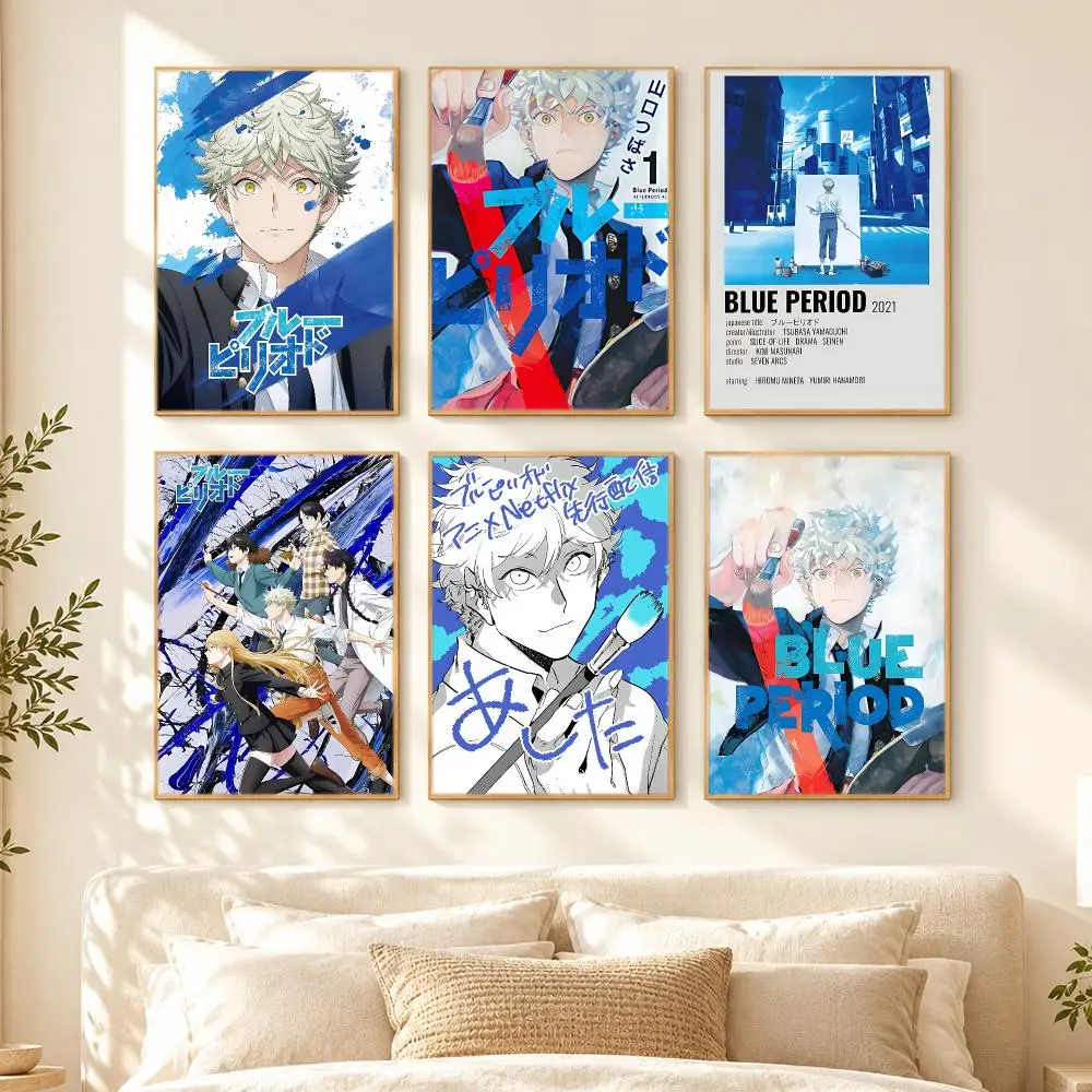 comic Blue Period Poster Poster HD Printing Cozy Nordic Style for Home Decor for Living Room Bedroom Cafe Gift