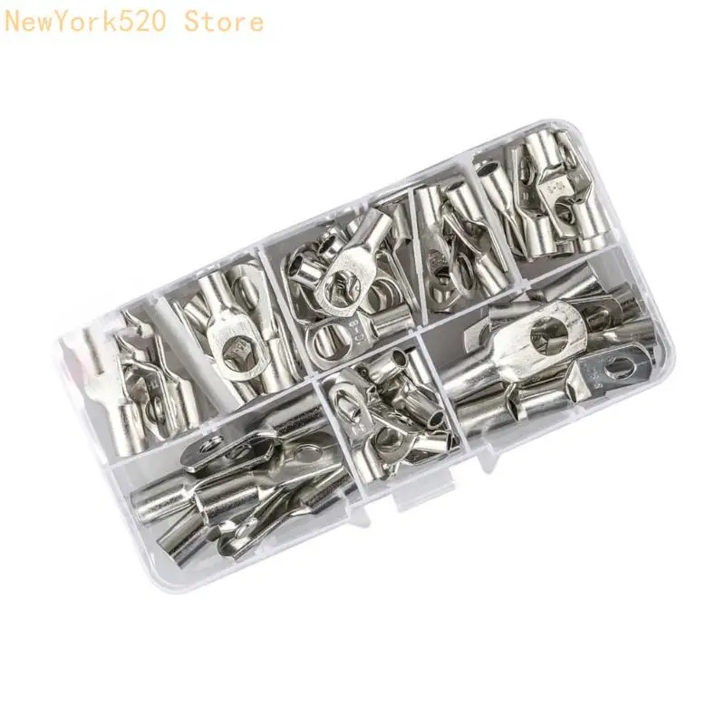 60Pcs Heavy Duty Copper Wire Lugs Rings Terminals Battery Cable Ends Enduring N84C