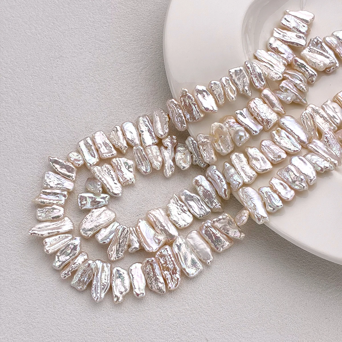 

Baroque Natural Freshwater Cultured Pearl Biwa Loose Beads High Quality Charms for DIY Women Men Jewelry Making Accessories