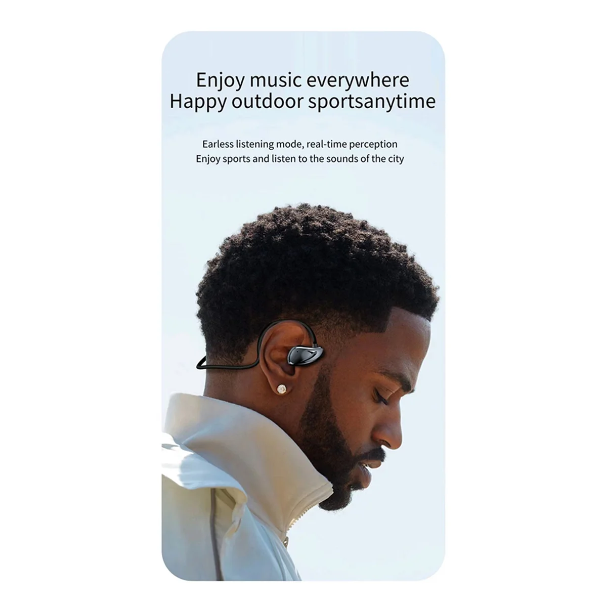 Tws sem fio bluetooth 5.3 fone de ouvido com microfone condução de ar esportes pendurado orelha ao ar livre com cancelamento de ruído fone de ouvido-cinza