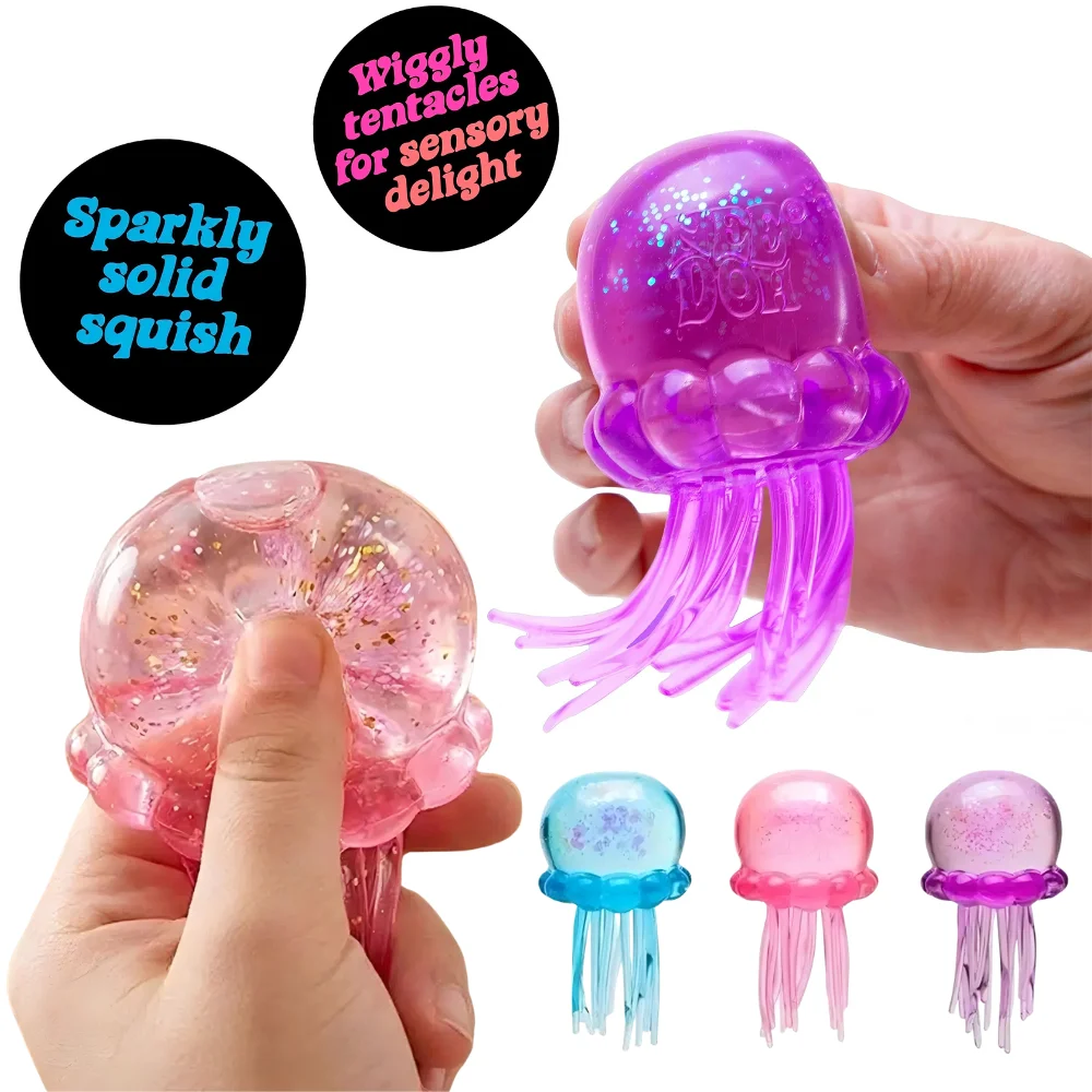 Trending Jellyfish Toy Soft Squeeze Stress Relief Fidget Toy Waterproof Water Play Sensory Toy Great Gift  for Kids & Adults