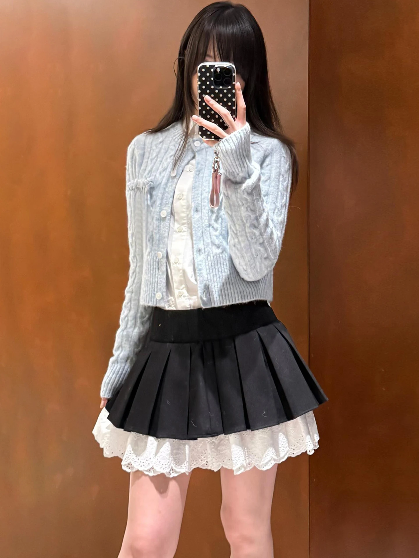 

High-End Women's Knitted Cardigan Spring Faion Twist Knot Bow Outerwear Soft Medium-Length Casual Sle Pure Color