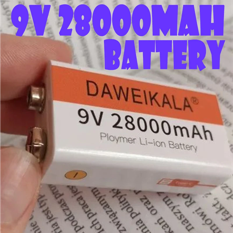 

28000mAh 9V Lithium-Ion Rechargeable Battery High Capacity Suitable fo Microphones Toys Walkie-Talkies Multimeters KTV Equipment