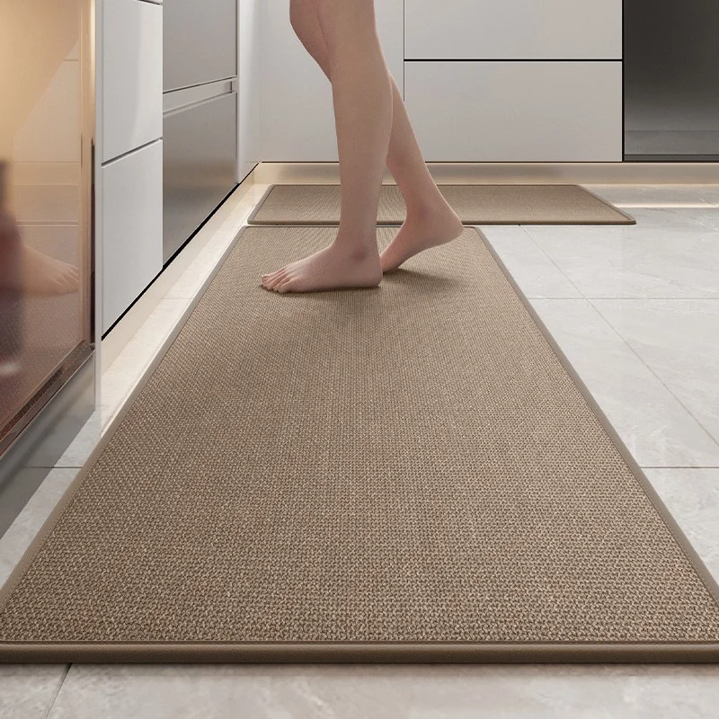 Woven pattern kitchen special floor mat non-slip wipeable washable carpet entrance door absorbent thick dirt-resistant foot mat