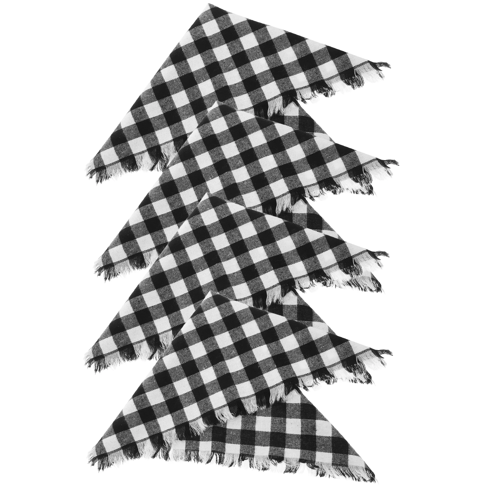 

4 Pcs Buffalo Plaid Napkin Dish Towels Pot Check Plates Nepkins Raw Edge Dining Accessories Blended Cloth Placemats