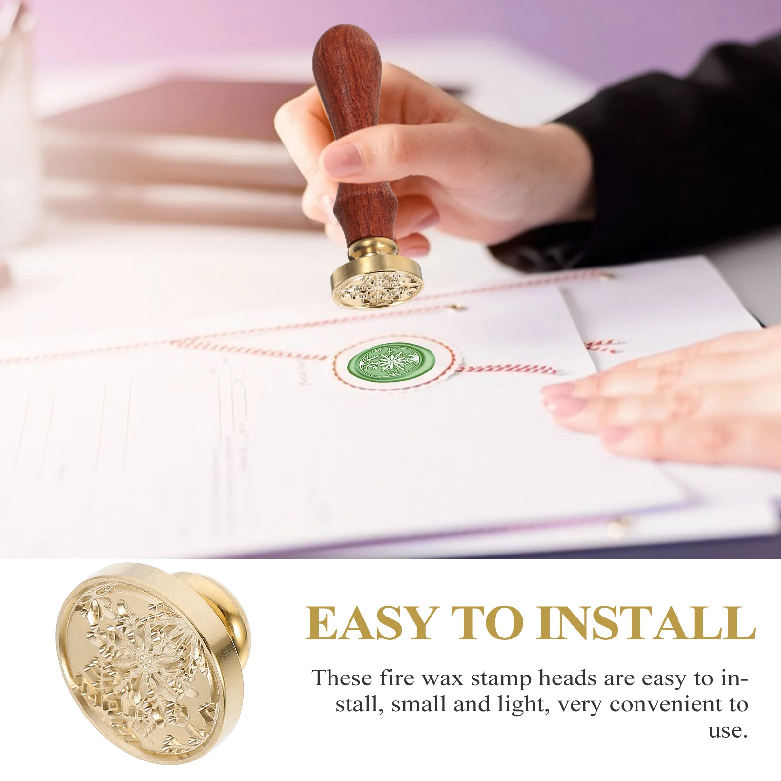 

Fire Heads Christmas Envelope Sealing Lacquer Seal Craft Smooth Non-Stick Xmas Wax Sealer Head Festive Fire Lacquer