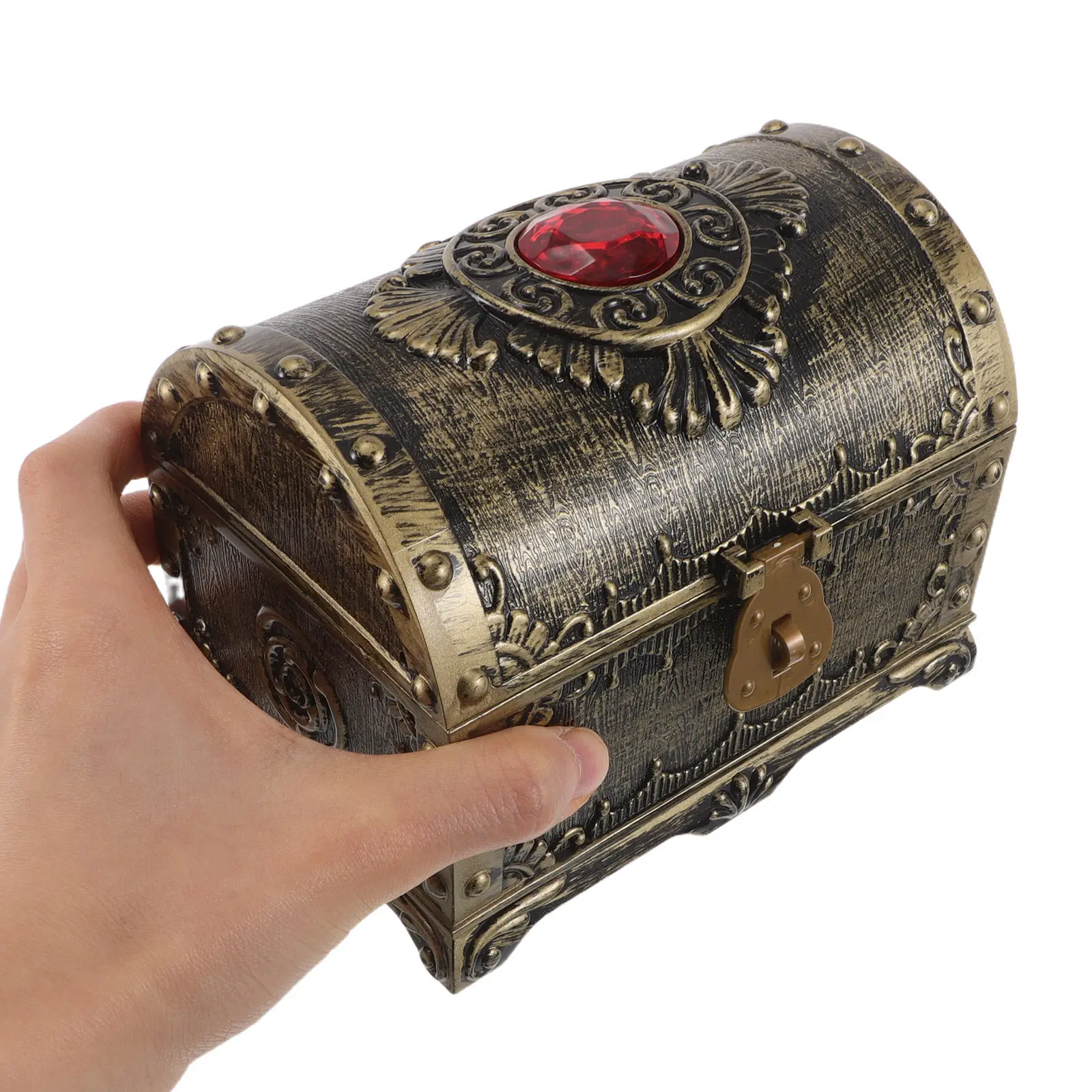 

Винтажный пиратский сундук для сокровищ, пластиковый, с замком, декоративный реквизит для детских игр в поискы сокровищ, награда, аксессуар для вечеринок, приз для класса