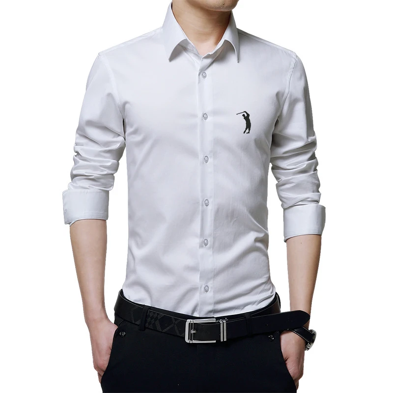 Camisa listrada de манга comprida masculina, электрическая, анти-rugas, vestido, slim fit, social, blusa de Business, высокое качество,