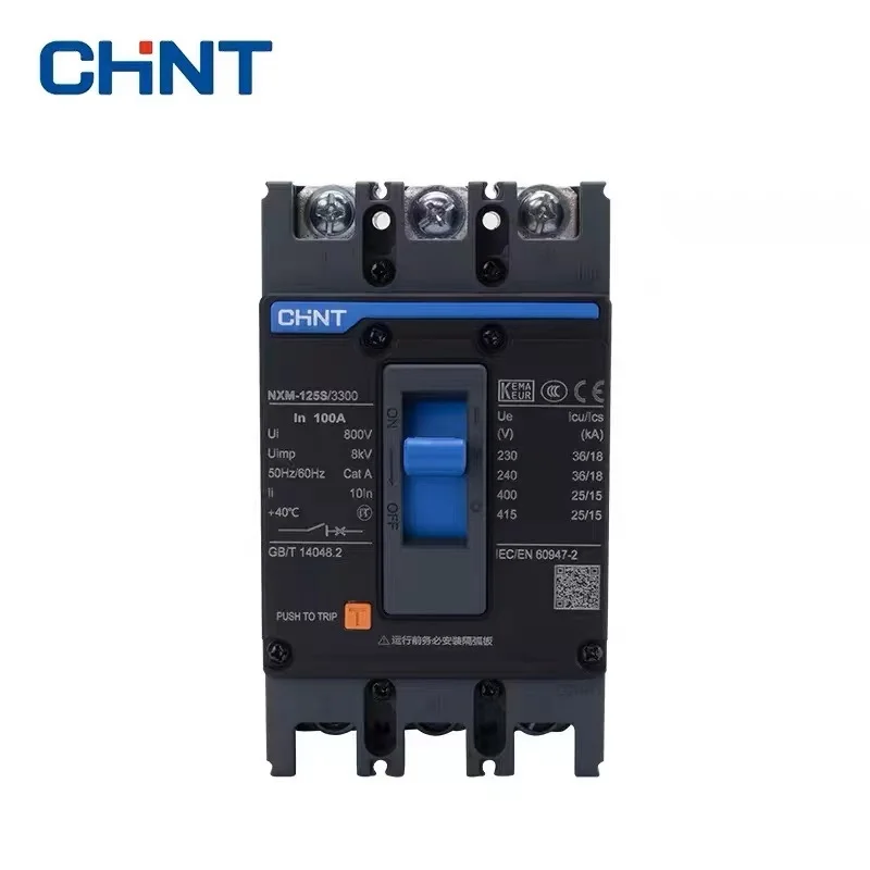 CHINT CE Certification MCCB NXM Series 3P 4P Molded Case Circuit Breaker NXM-63S/3300 NXM-250S/4300 NXM-630S/3300 10A-630A